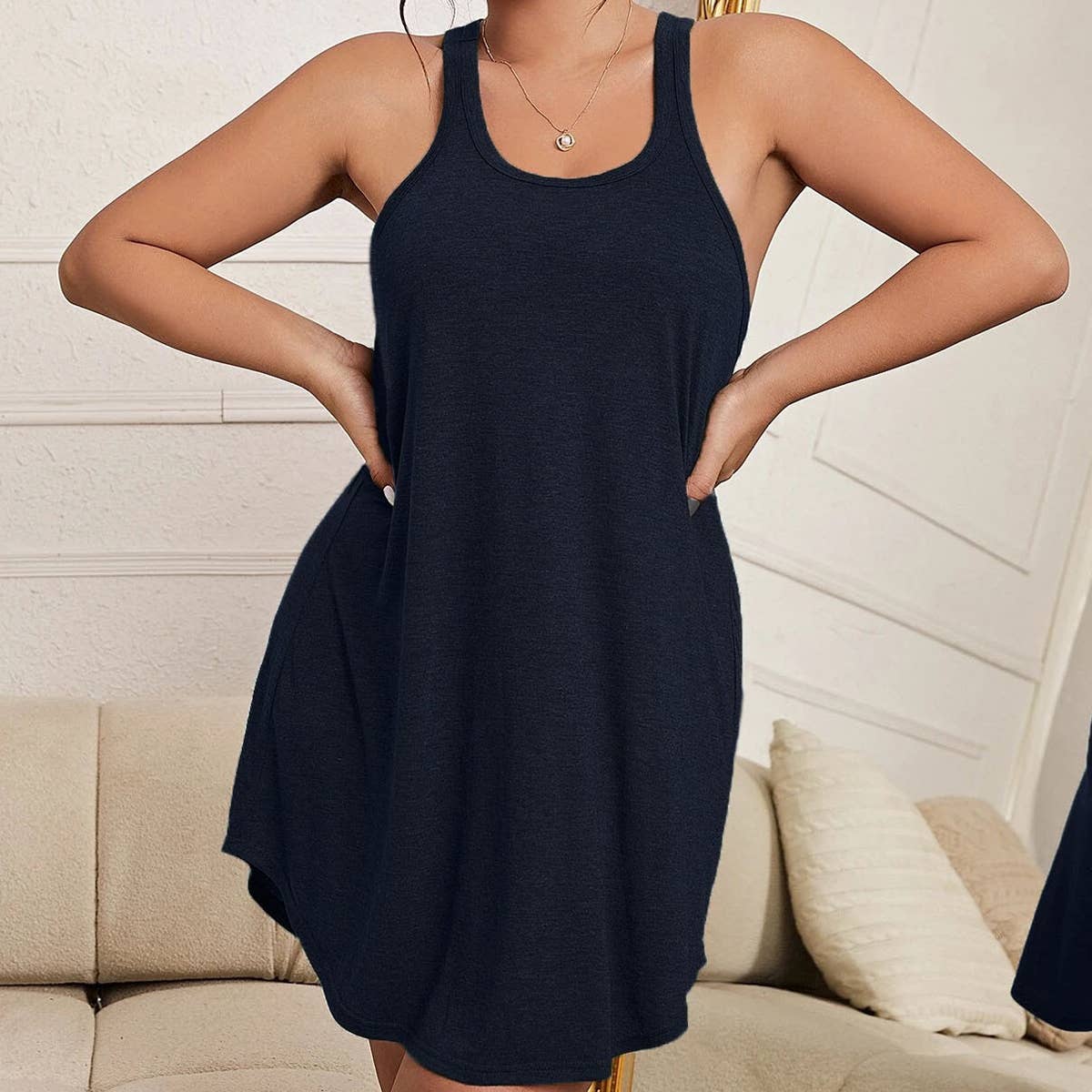 LOOSE SEXY WOMEN PAJAMAS AND SLEEVELESS DRESS
