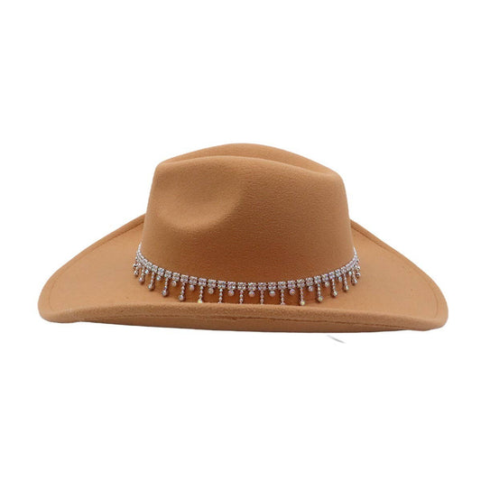 Men & Women Wool Blend Cowboy Fedora Ethnic Style_CWAH04372
