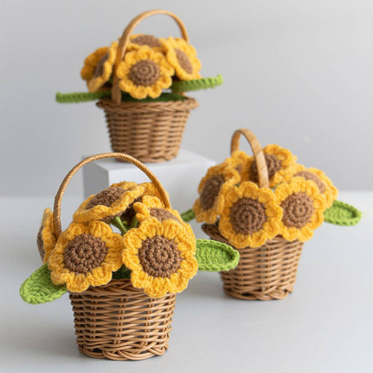 CWMM9269_HANDMADE SUNFLOWER MINI FLOWER BASKET ORNAMENTS
