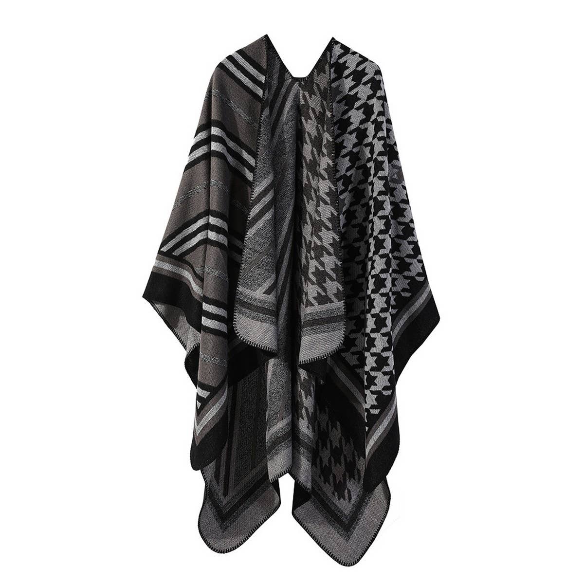 STRIPED SHAWL WARM CASHMERE ALL-MATCH CAPE_CWASC2251