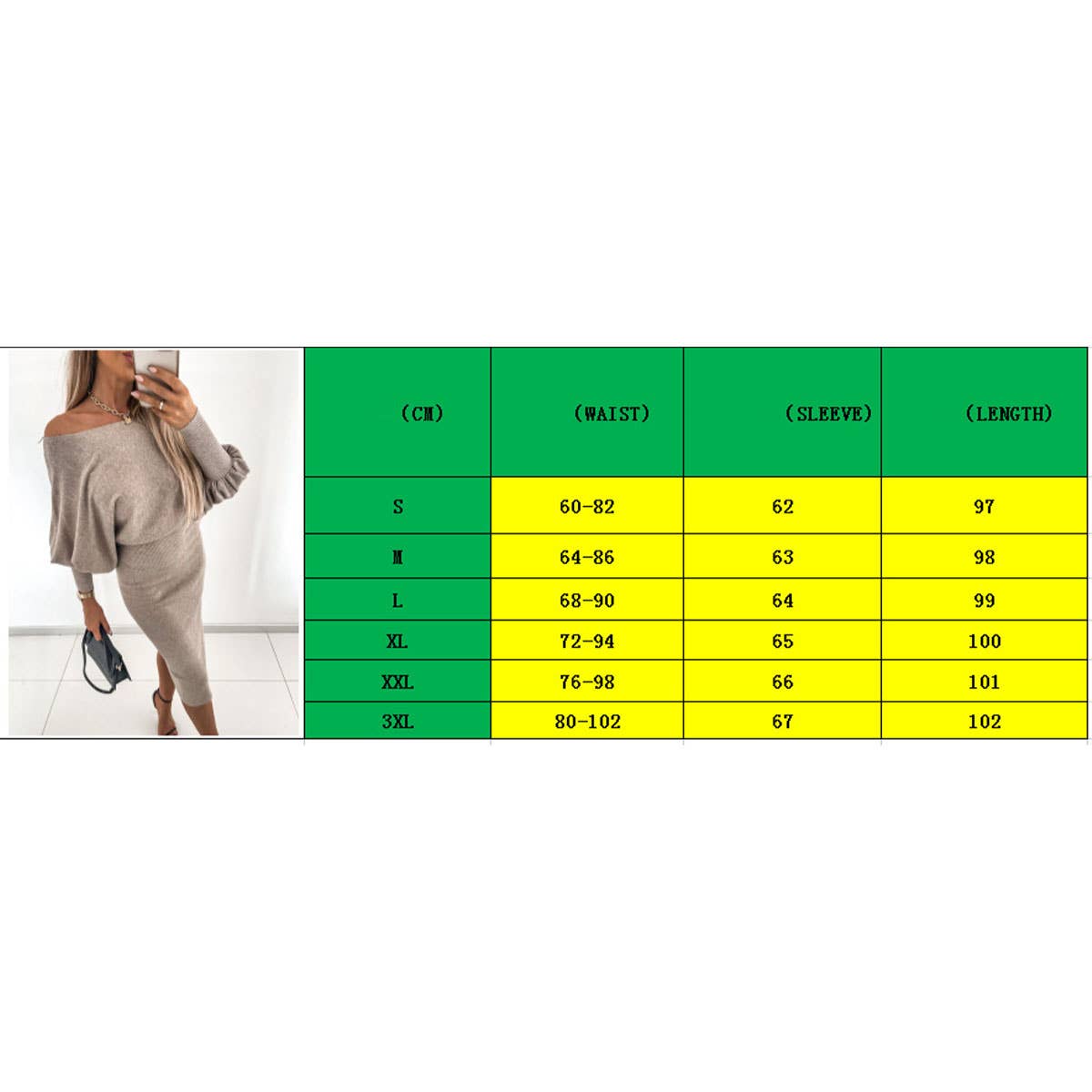 ETHOS ONE-LINE NECK KNITTED SOLID COLOR DRESS