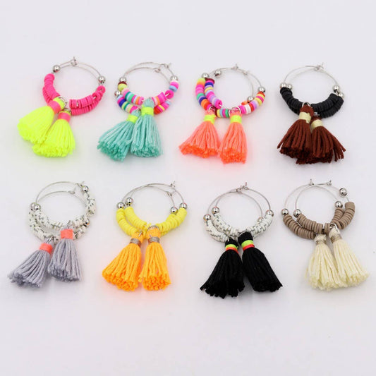 BOHEMIAN STYLE WOMEN'S COLORFUL TASSEL EARRINGS_CWMM3558