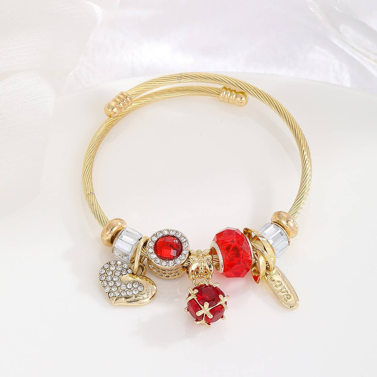 Durable Stainless Steel Adjustable Heart Bracelet