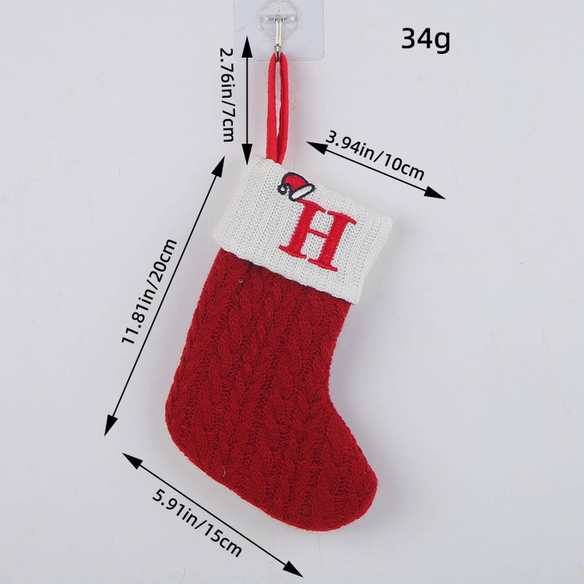 CLASSIC RED LETTER WOOL KNITTED CHRISTMAS SOCKS