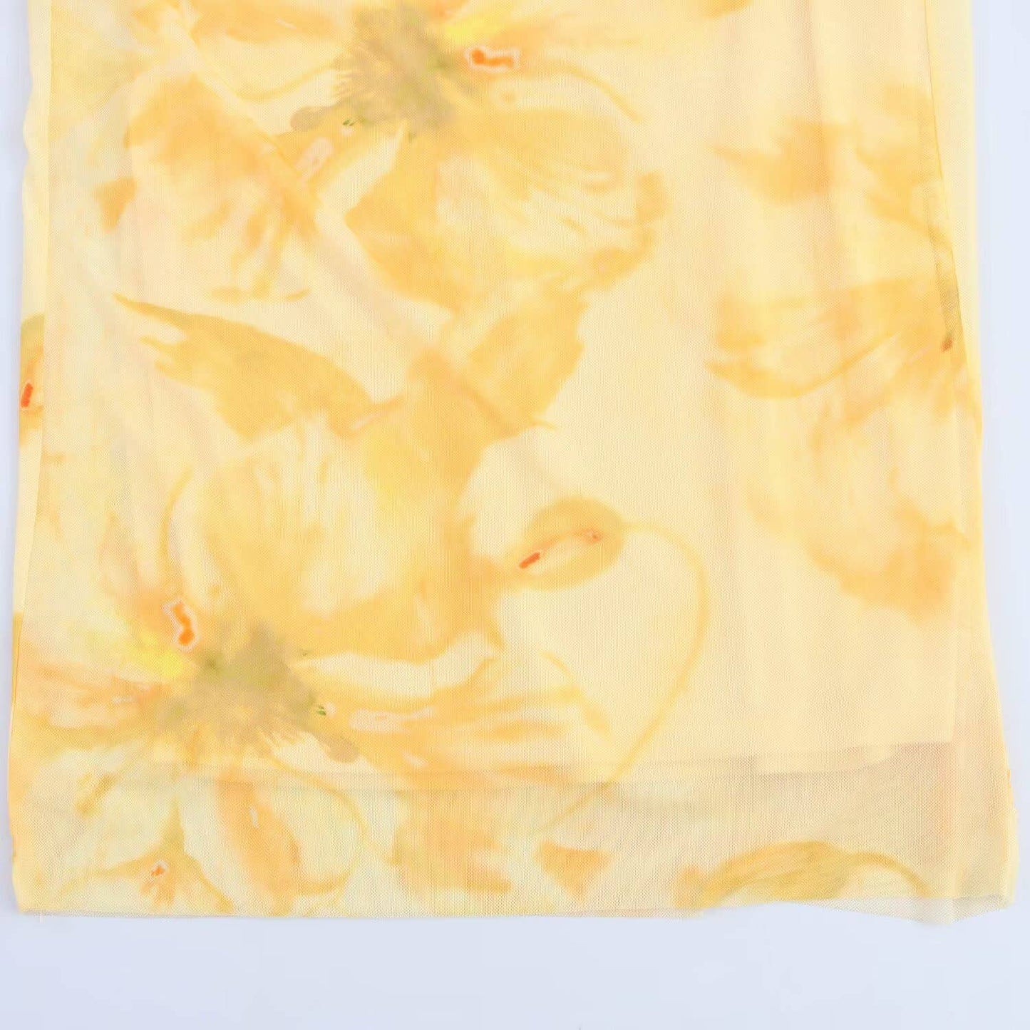 Sexy slimming printed silk mesh long dress