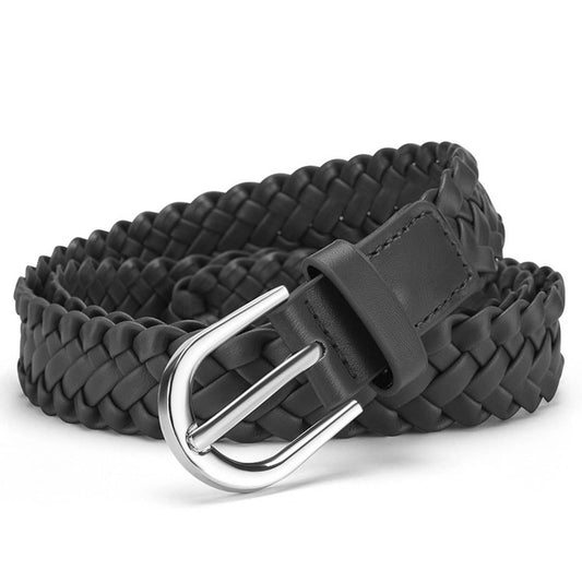 Weave a vintage solid-color women's belt