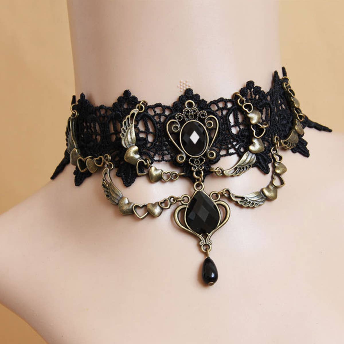 HALLOWEEN LACE GOTHIC PUNK SHORT NECKLACE COLLAR