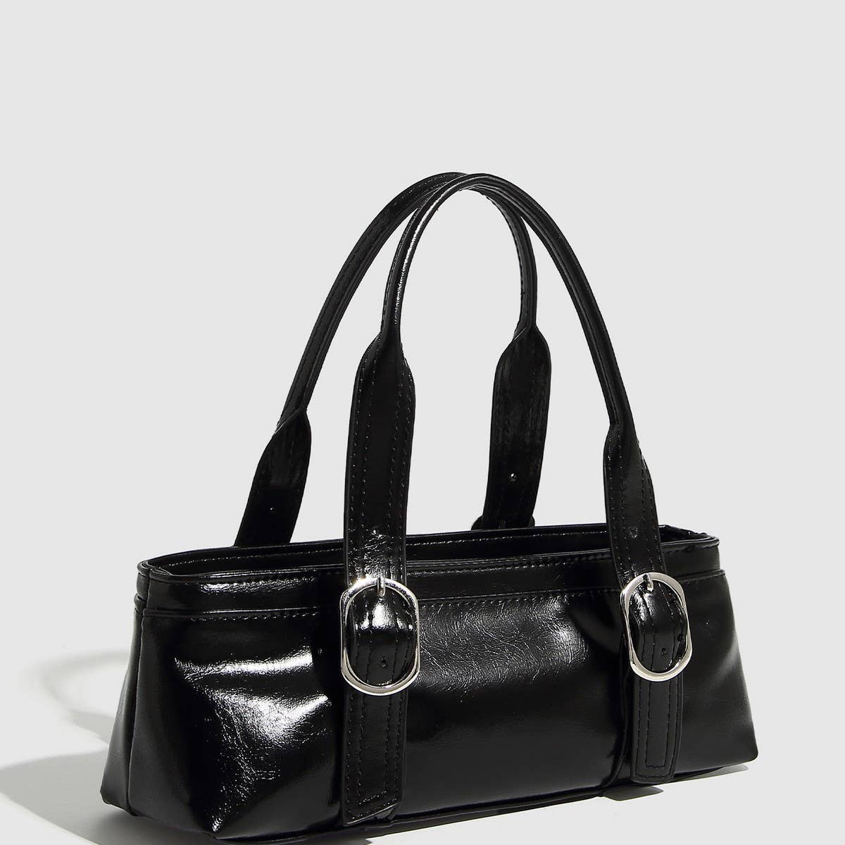 Classic Buckle Boston Zipper Handbag for Women_CWAB5717