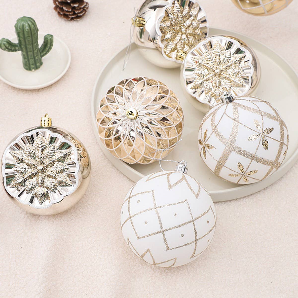 Christmas Ornaments 10cm Painted Ball Set Decor_CWMM9890