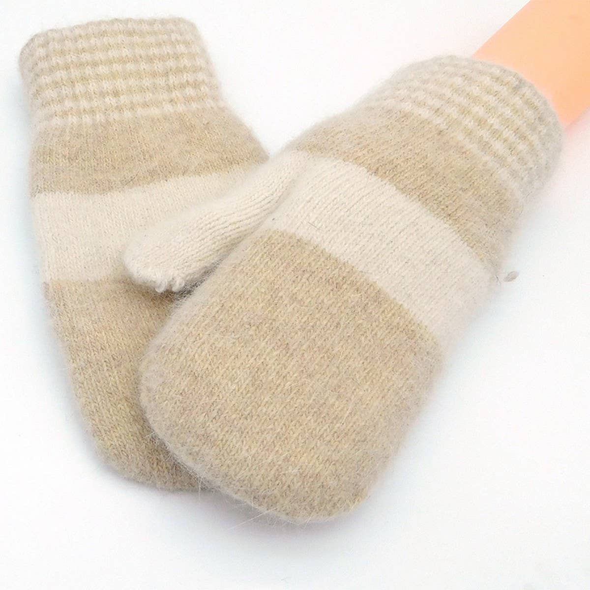 NEW WINTER RABBIT FUR WARM KNITTED GLOVES_CWAG0260