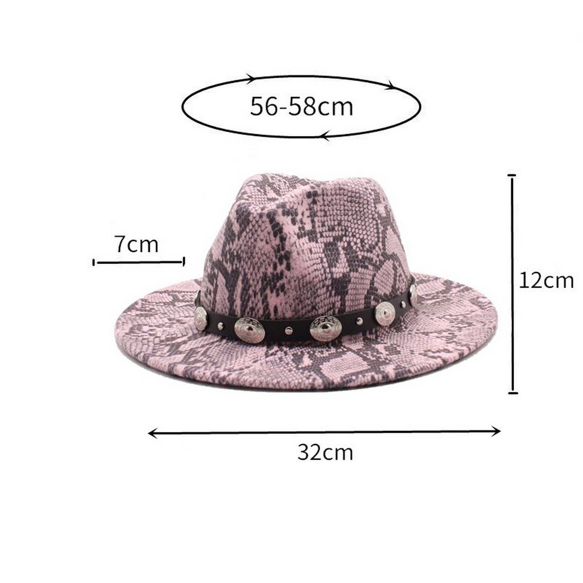 SNAKE PRINT HAT FLAT BRIM HAT JAZZ HAT WOOLEN HAT_CWAH2587