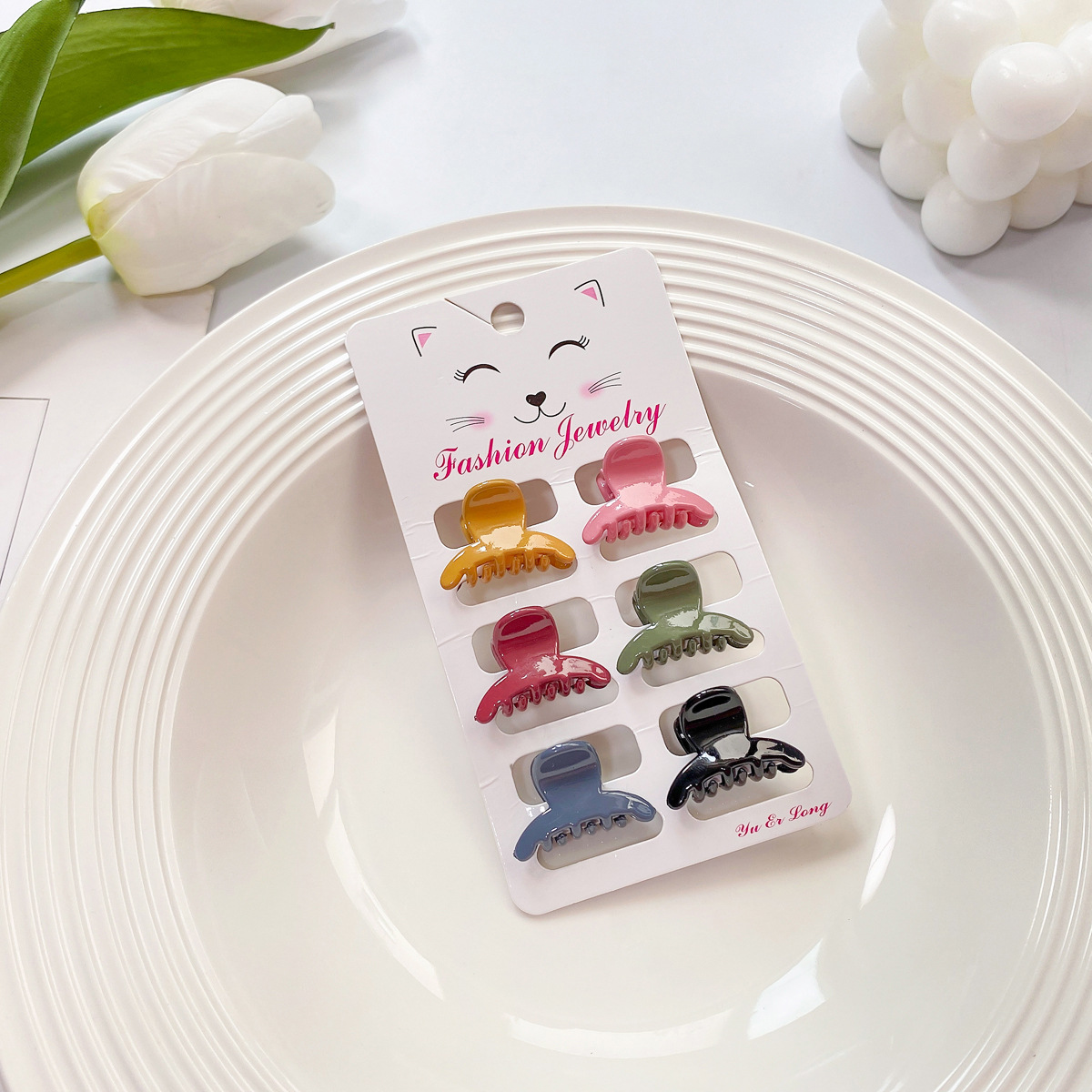 6pcs Candy Color Mini Hair Claws - Cute Bang Clips_CWAHA0727