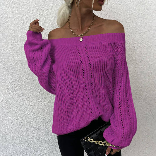 LINE-NECK PERSONALIZED CUT-OUT FASHION KNITWEAR