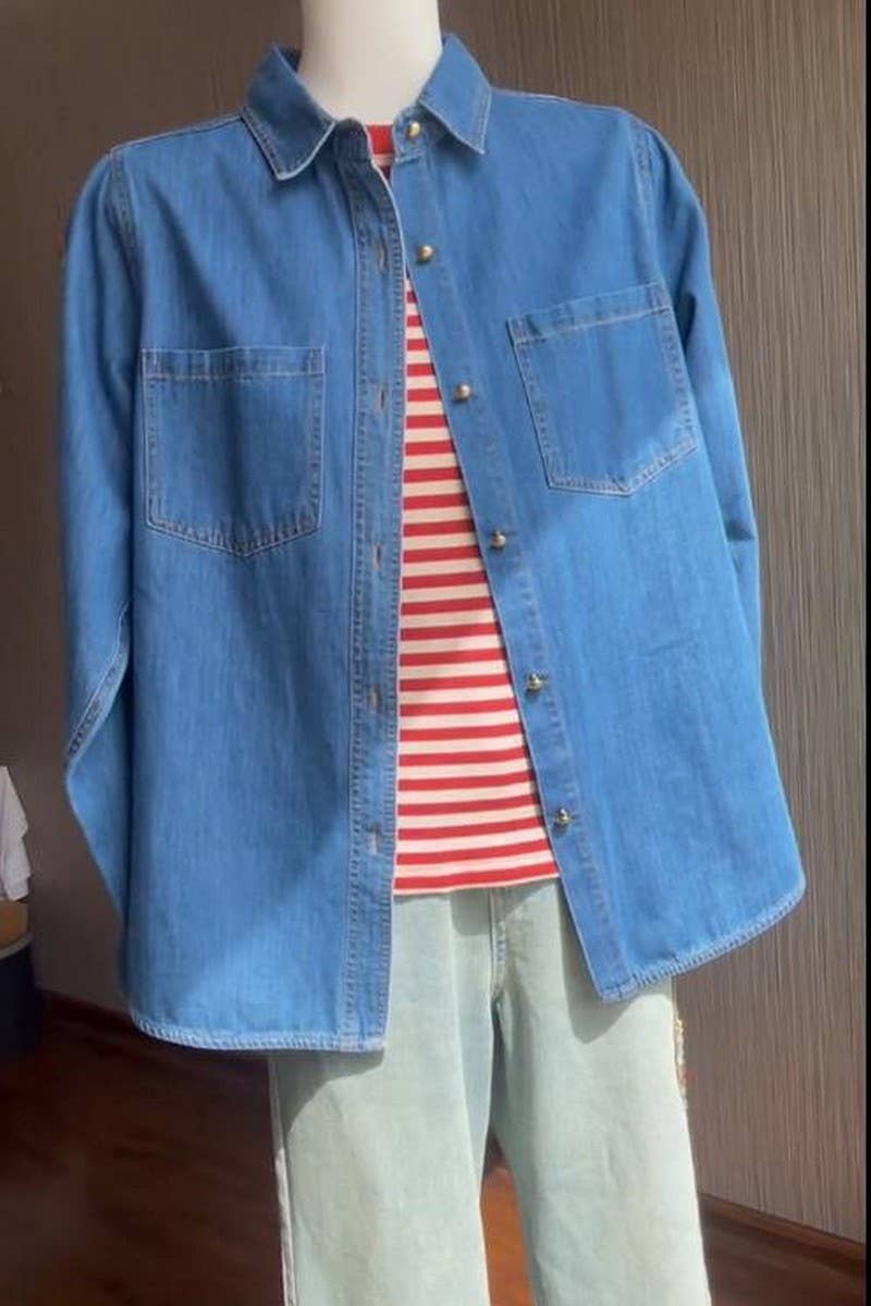 CWOBL00213_CASUAL STRAIGHT SHOULDER LOOSE LAYERED SHIRT