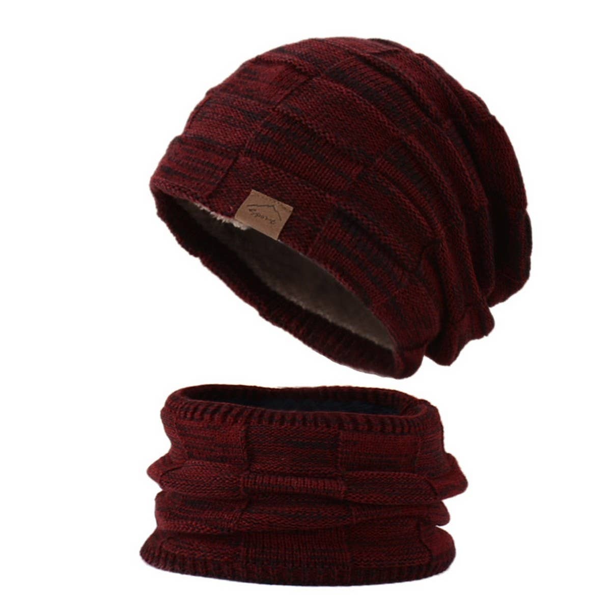 WINTER WARM EARMUFFS HAT AND SCARF TWO-PIECE SET