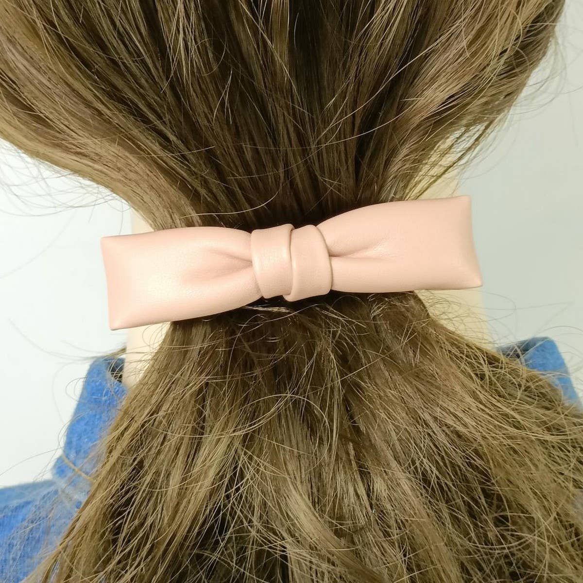 Elegant Simple PU Leather Bow Hair Barrette