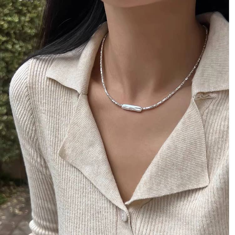 Powerful Baroque freshwater pearl necklace