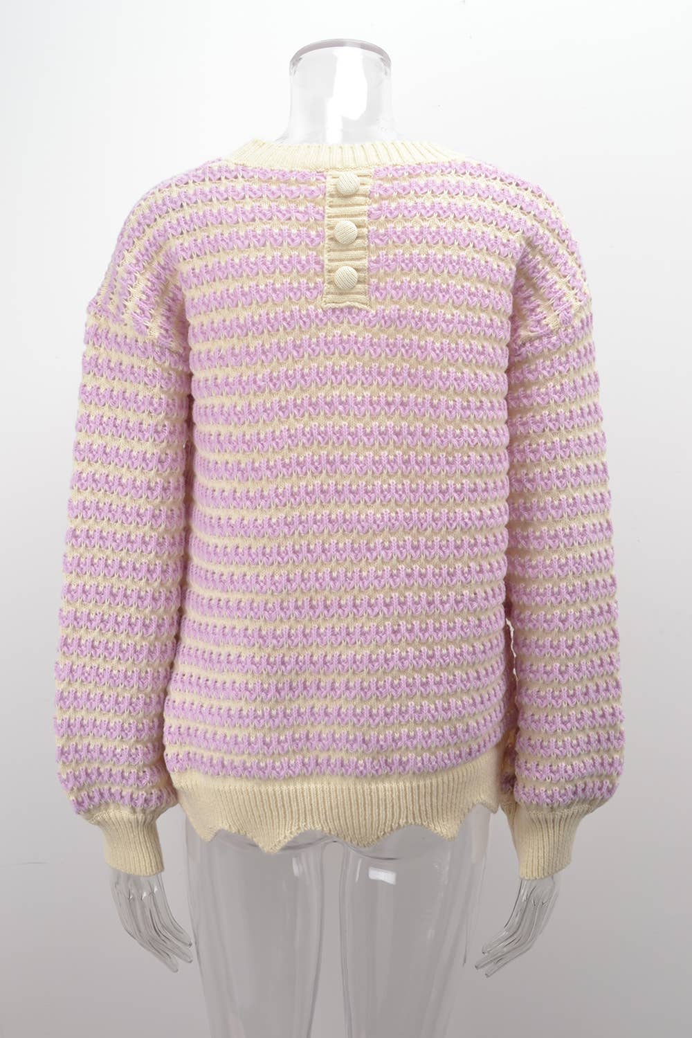 FASHION HOLLOW-OUT PLUS SIZE PULLOVER SWEATER