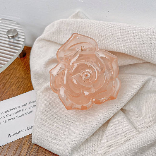 Vintage semi-transparent rose clipper hair clips