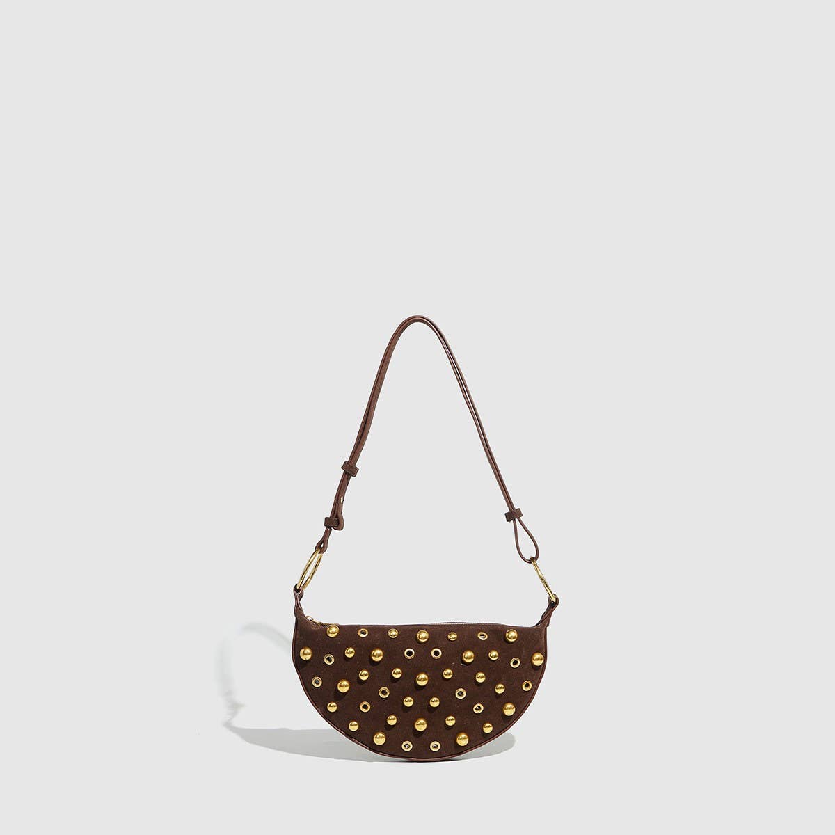Studded Polka Dot Punk Shoulder Bag for Women_CWAB5679