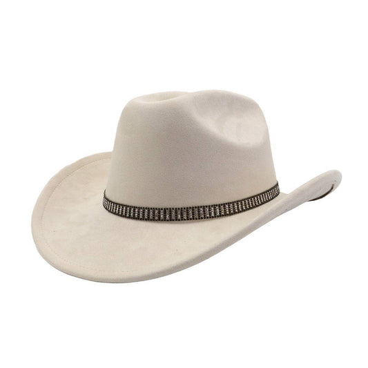 Western Ethnic Suede Cowboy Fedora for Men Women_CWAH04418