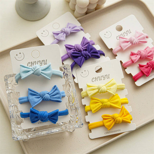 3PCS/CD BUTTERFLY HIGH ELASTICITY NYLON HAIR TIES_CWAHA1110