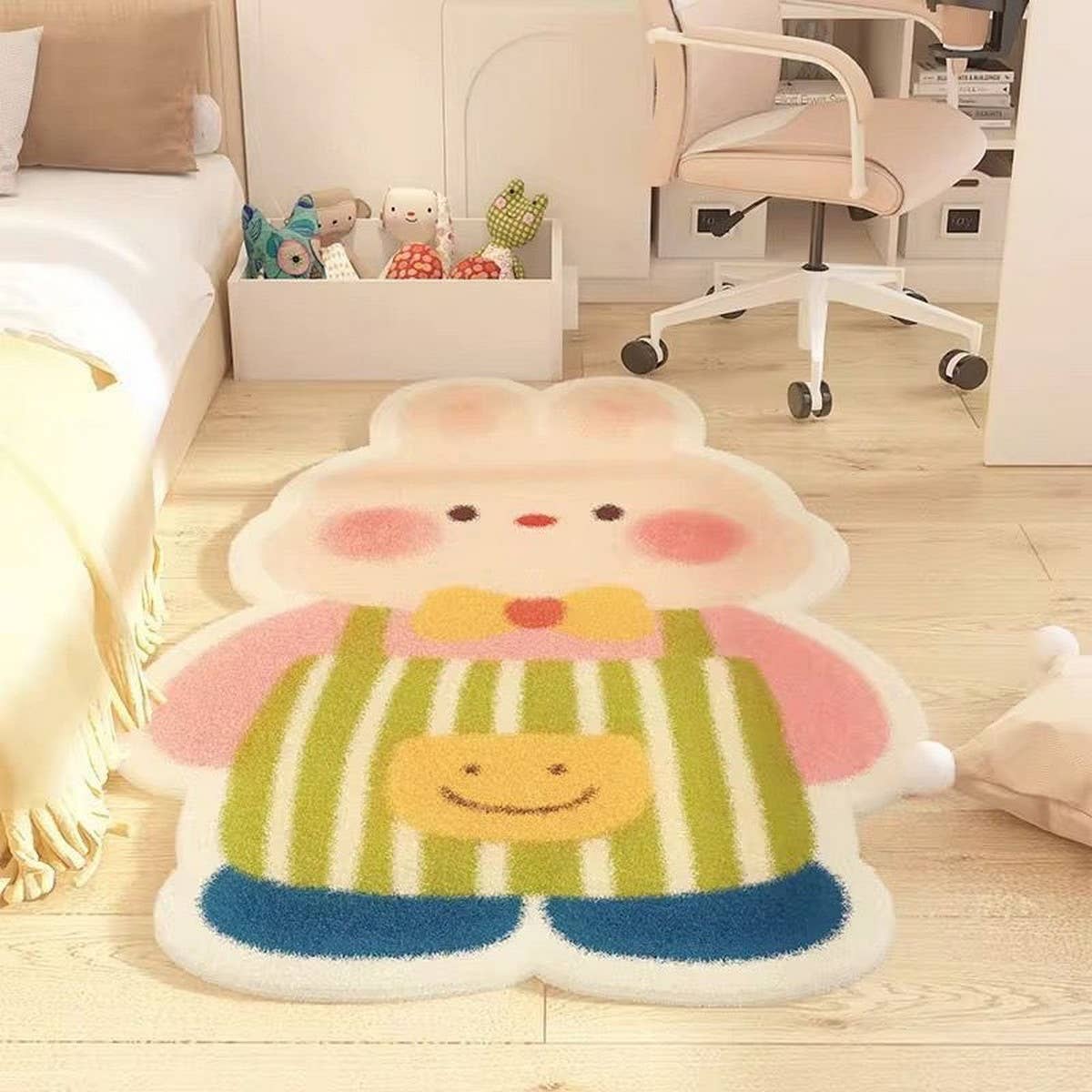 Cute Cartoon Fleece Rug for Bedroom & Living Room