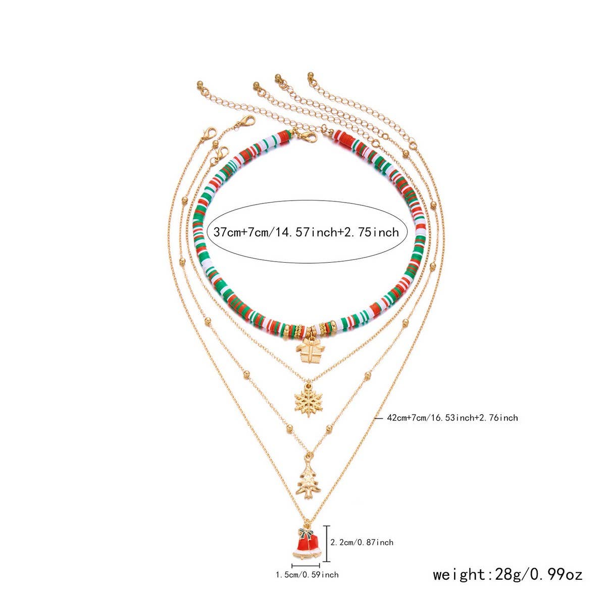 CWAJE2517_CHRISTMAS BEADED MULTI-LAYER NECKLACE