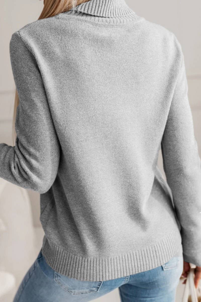 CWOSWL07458_TURTLENECK BUTTON-DOWN PULLOVER SWEATER