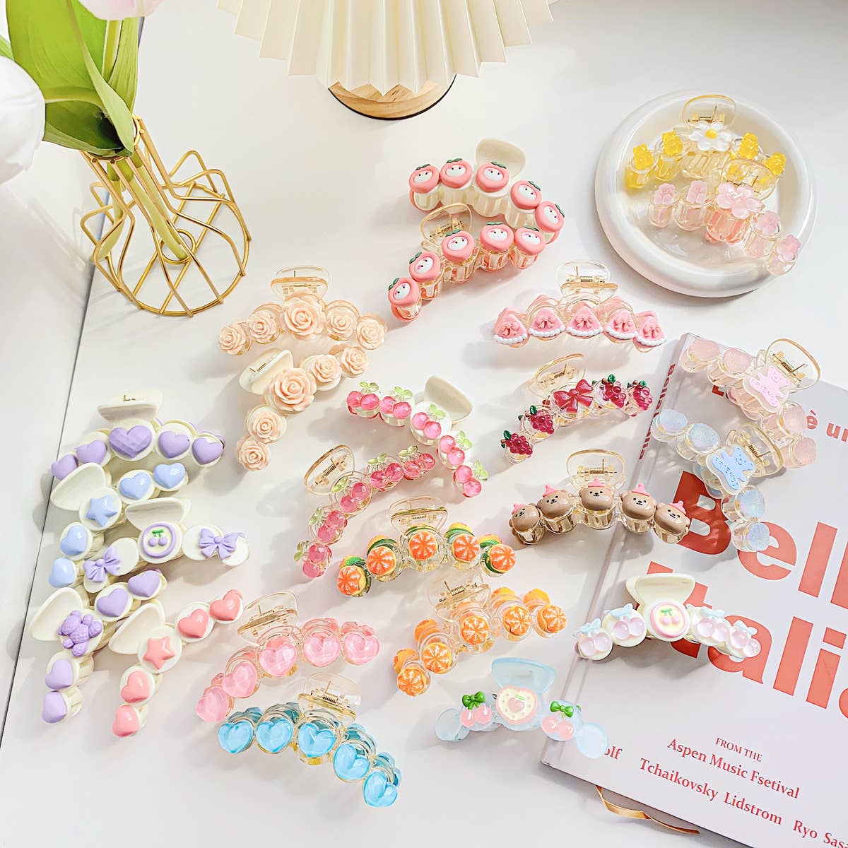 Macaron fresh fruit grab clips sweet hair clips