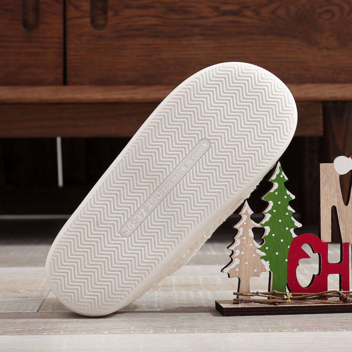 CHRISTMAS PLAID SANTA CLAUS COTTON SLIPPERS