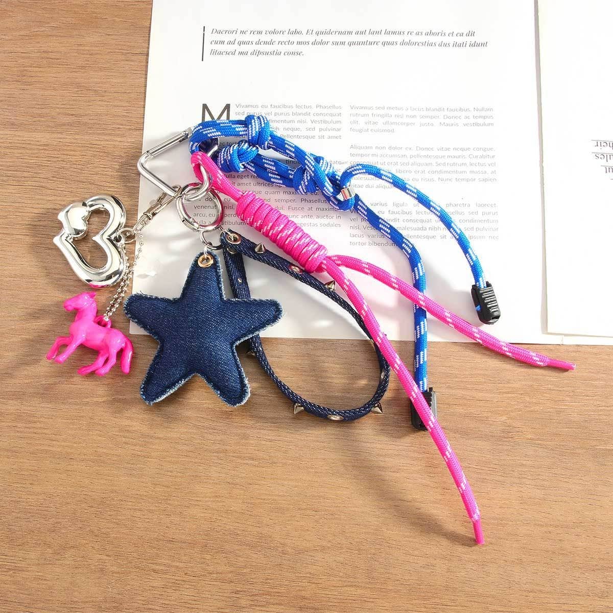 Edgy Sweet Pegasus Keychain with Star