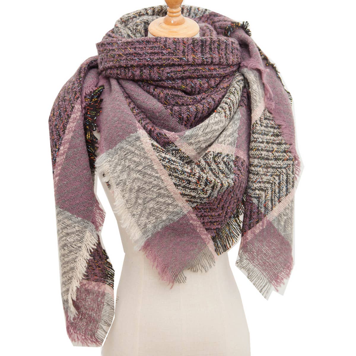 Plaid Triangle Scarf for Fall & Winter ??Wholesale_CWASC0110