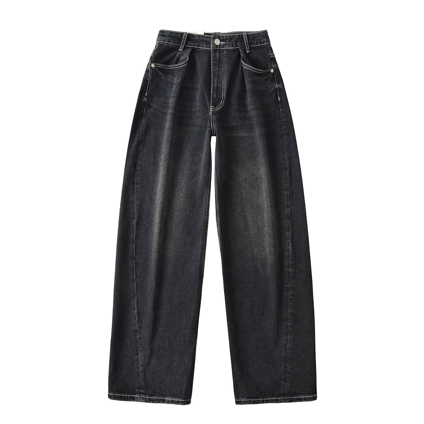 Tide wash polish white pleated micro-cone jeans