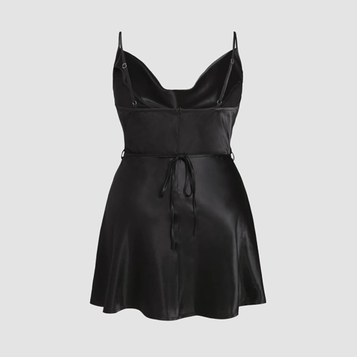 Chic Satin A-Line Sleeveless Drape Dress