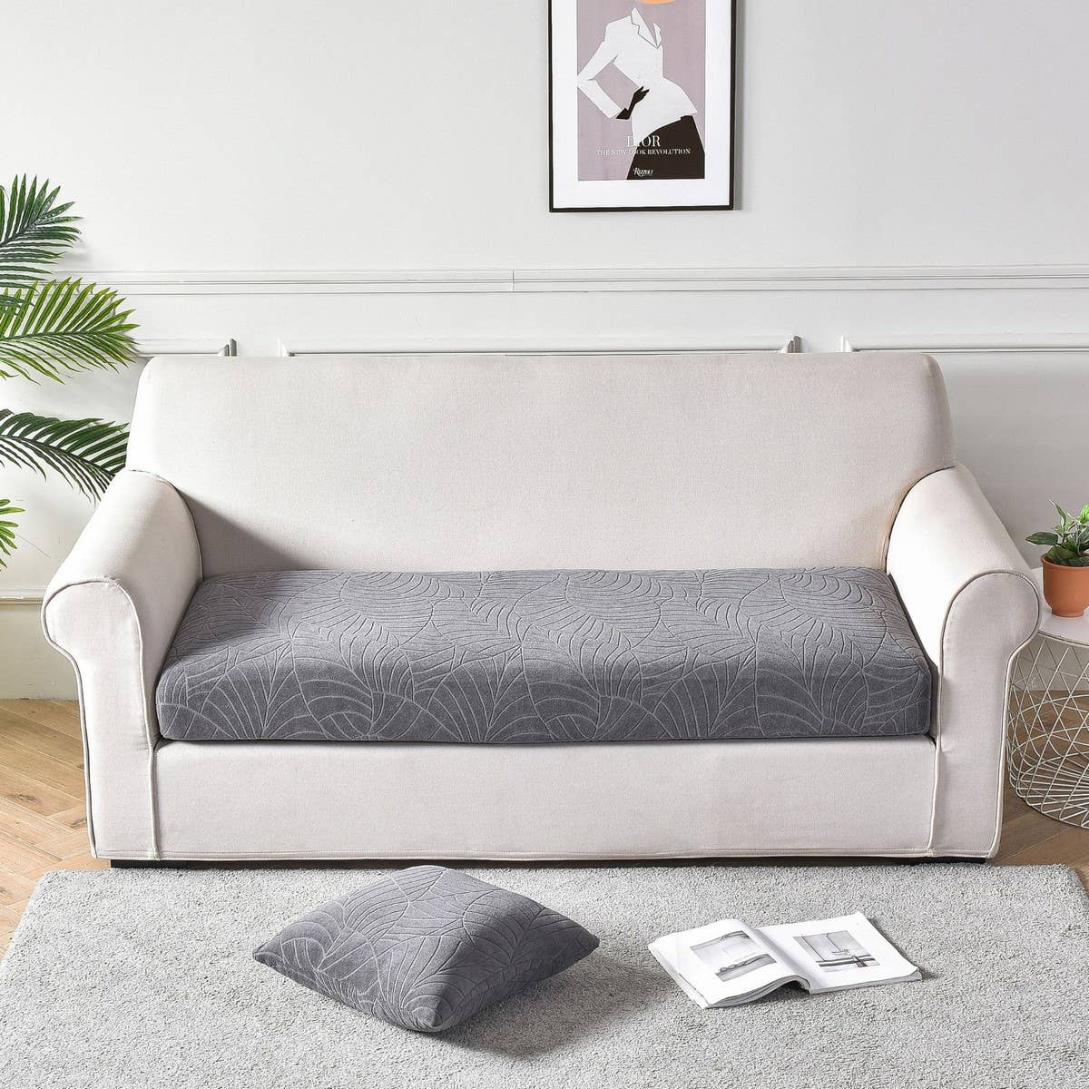 Waterproof Stretch Sofa Cover Solid Jacquard