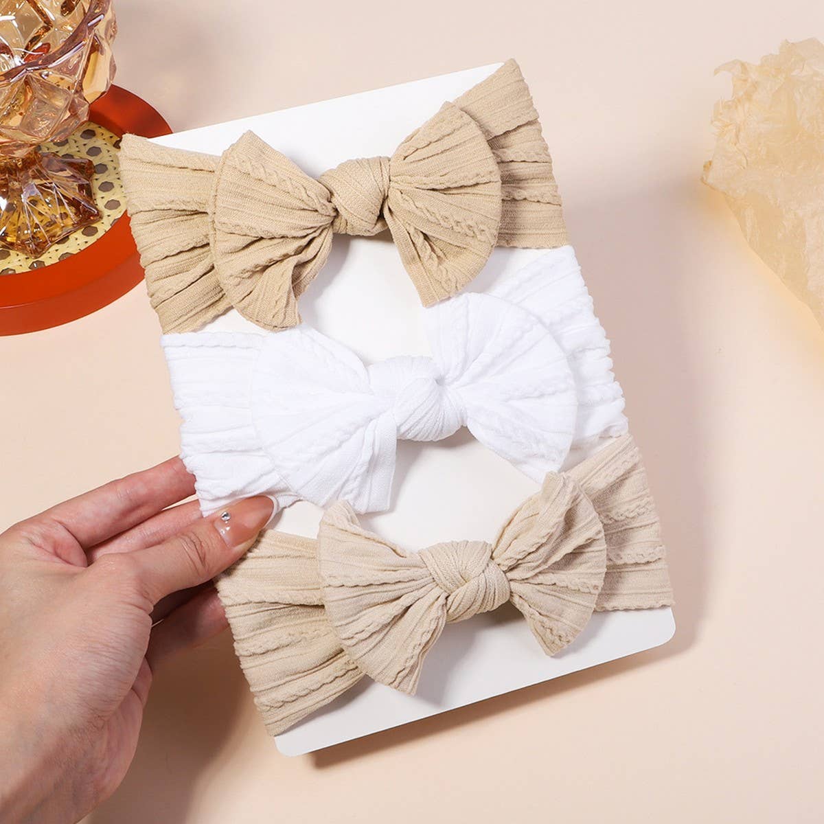 Baby Headband Set with Jacquard Bow_CWAHA6683