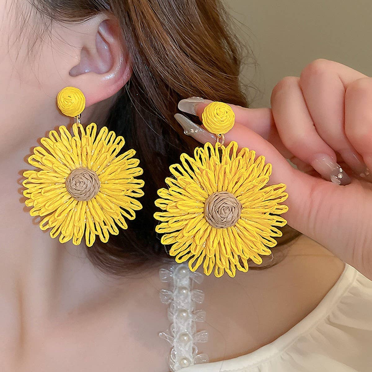 BOHEMIAN RETRO SUNFLOWER EARRINGS_CWAJE2048