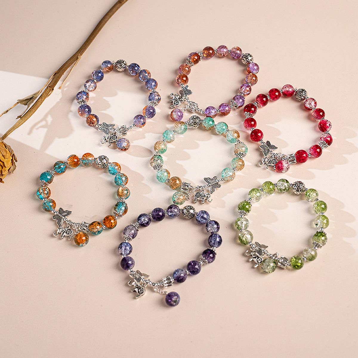 GRADIENT BUTTERFLY EXPLOSIVE CRYSTAL BRACELET