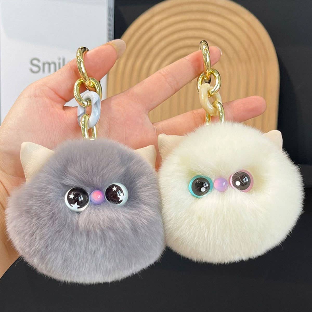 CUTE PLUSH KITTEN CAR KEYCHAIN PENDANT GIFT