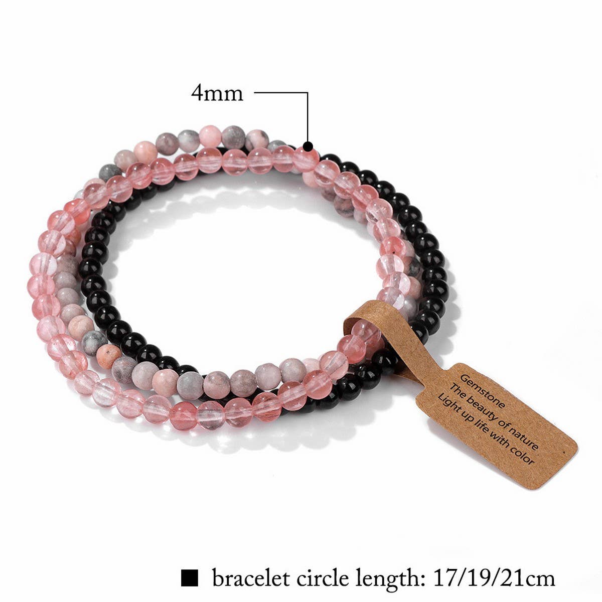 CWAJE4219_VINTAGE NATURAL STONE 4MM BEAD SET BRACELET