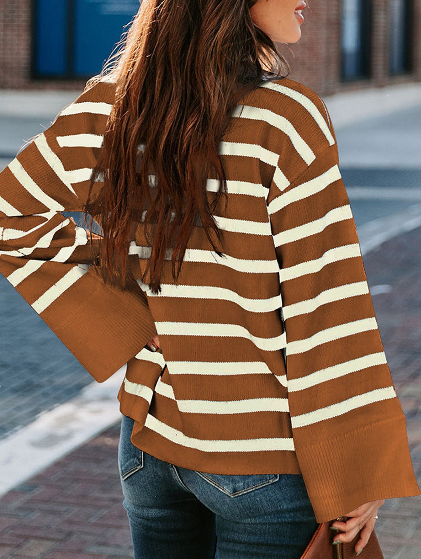 Striped turtleneck sweater