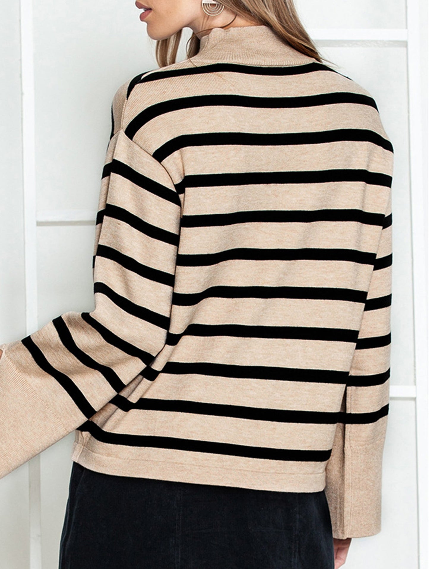 Striped turtleneck sweater