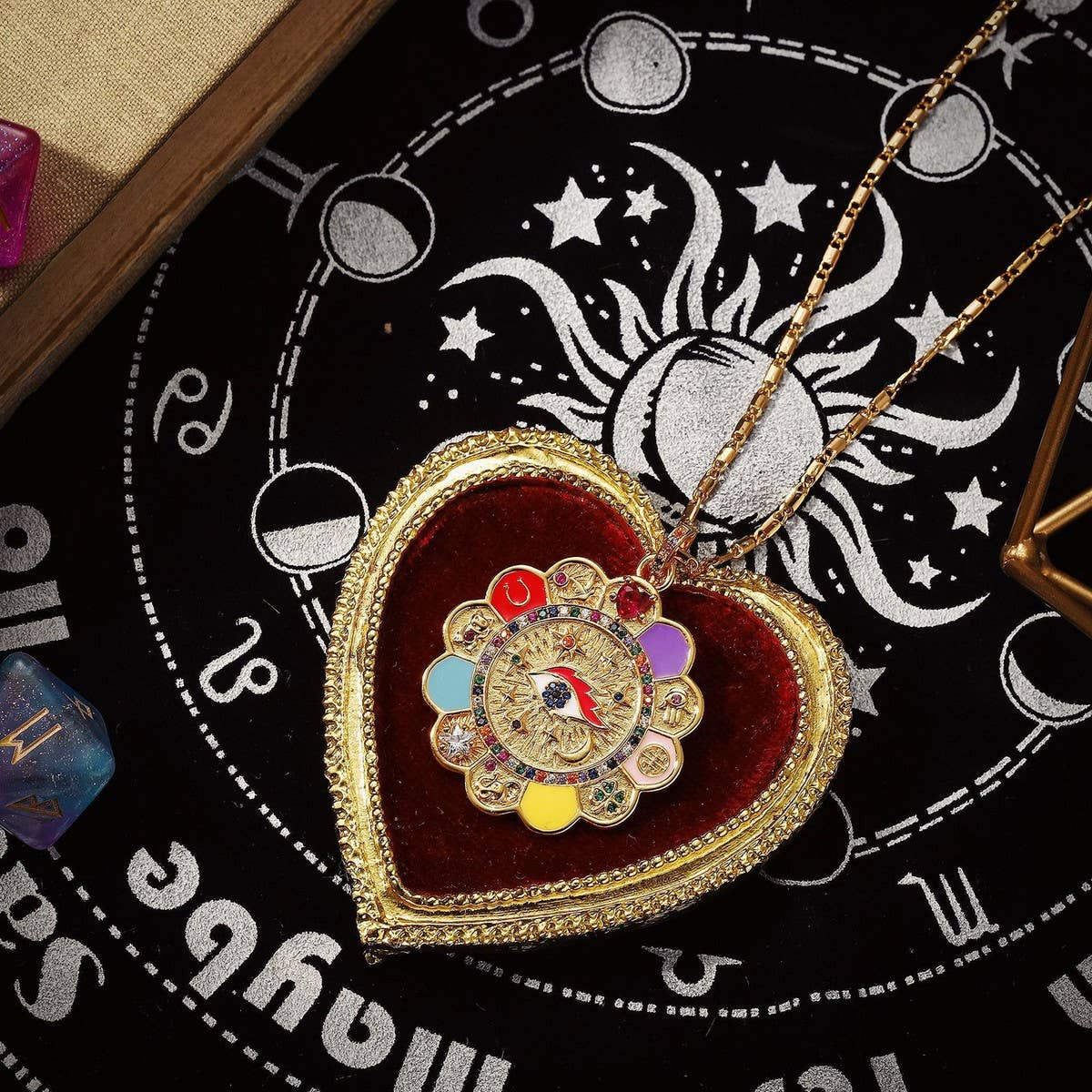 FASHIONABLE EVIL EYE NECKLACE SUNFLOWER TAG WOMEN