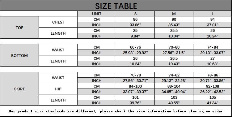 Three-piece set of printed top skirt underpants