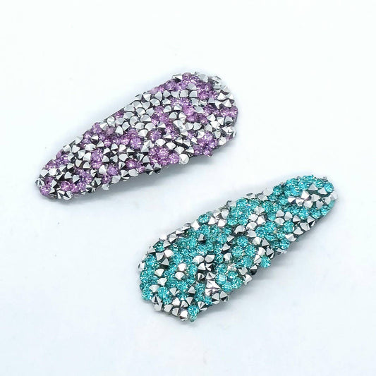 Fresh Sweet Silver Full Rhinestone Teardrop Clip