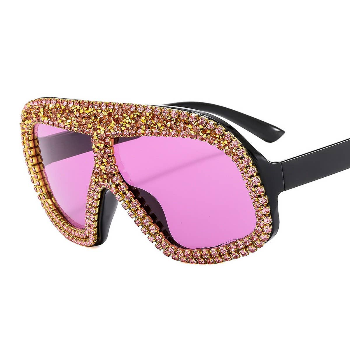 FASHIONABLE LARGE FRAME DIAMOND SUNGLASSES