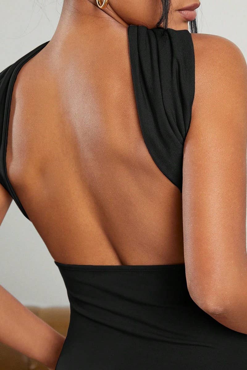 Cwttt0078_Strapless Halter Backless Fitted Tank Top