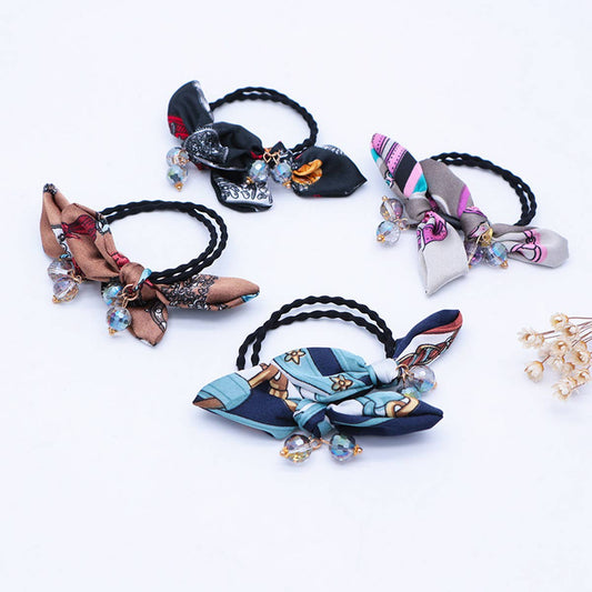 SIMPLE PEARL BOW HAIR TIE_CWAHA1074