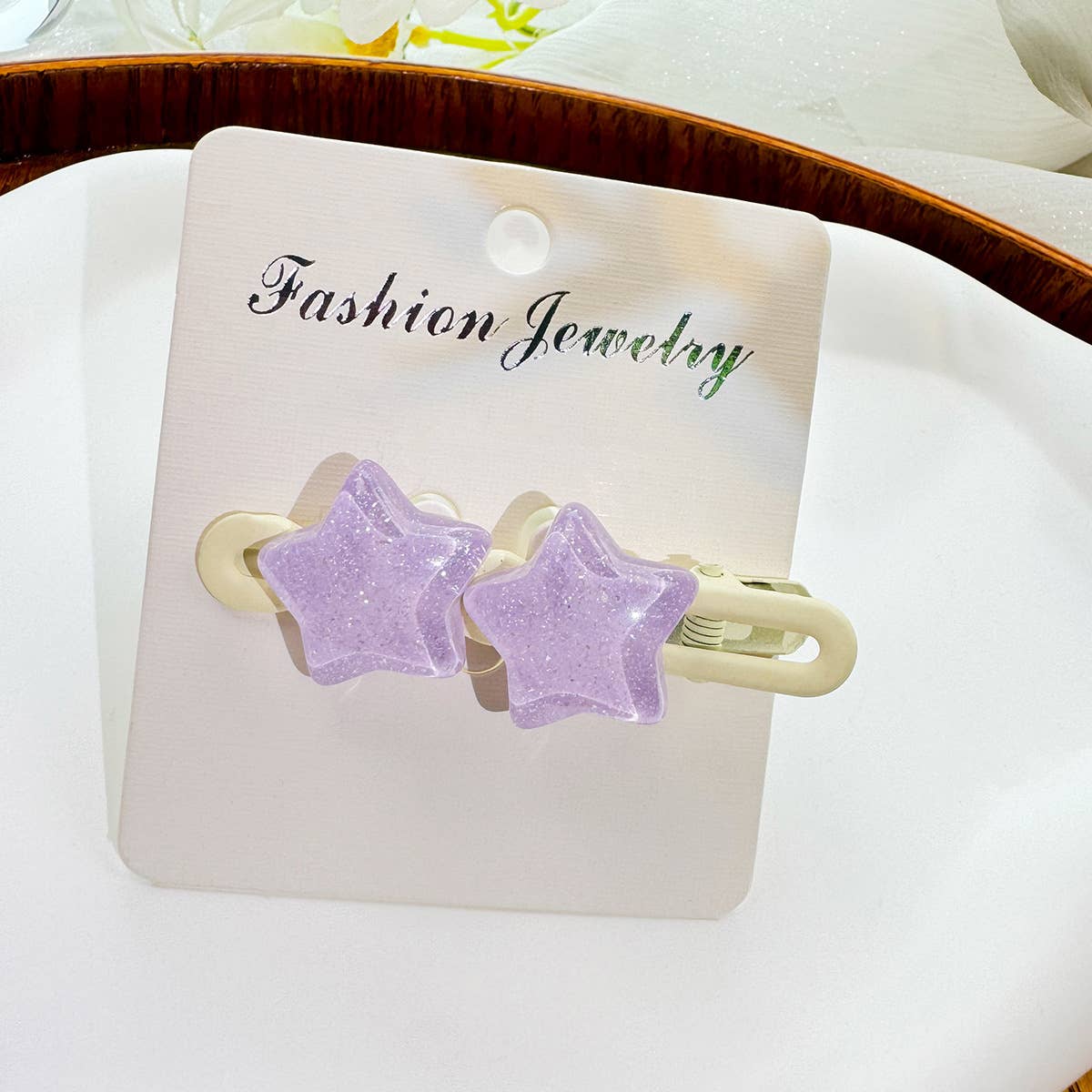 Cute transparent five-pointed star hair clips